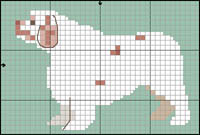 Cocker Spaniel (svart/vit)